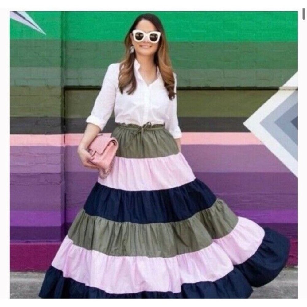 Anthropologie Hutch Penelope Tiered Maxi Skirt Large Boho Prairie Cottagecore - Picture 3 of 12